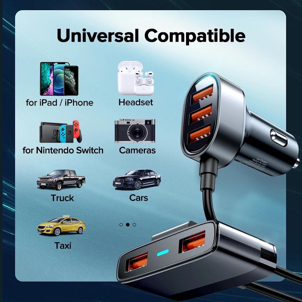 Автомобильное зарядное устройство с 5 USB-портами, 1,5 м
Автомобильное зарядное устройство с 5 USB-портами, 1,5 м