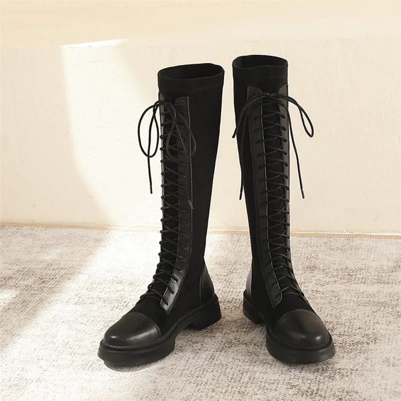Meotina Real Leather Platform Mid Heel Motorcycle Boots Women Long Boots Shoes Lace Up Block Heels Knee High Boots Autumn Winter
Meotina Real Leather Platform Mid Heel Motorcycle Boots Women Long Boots Shoes Lace Up Block Heels Knee High Boots Autumn Winter