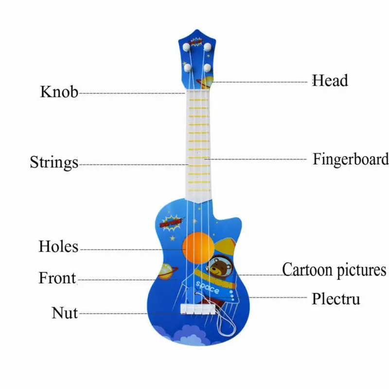 Мини-укулеле с четырьмя струнами музыкальный инструмент детские развивающие