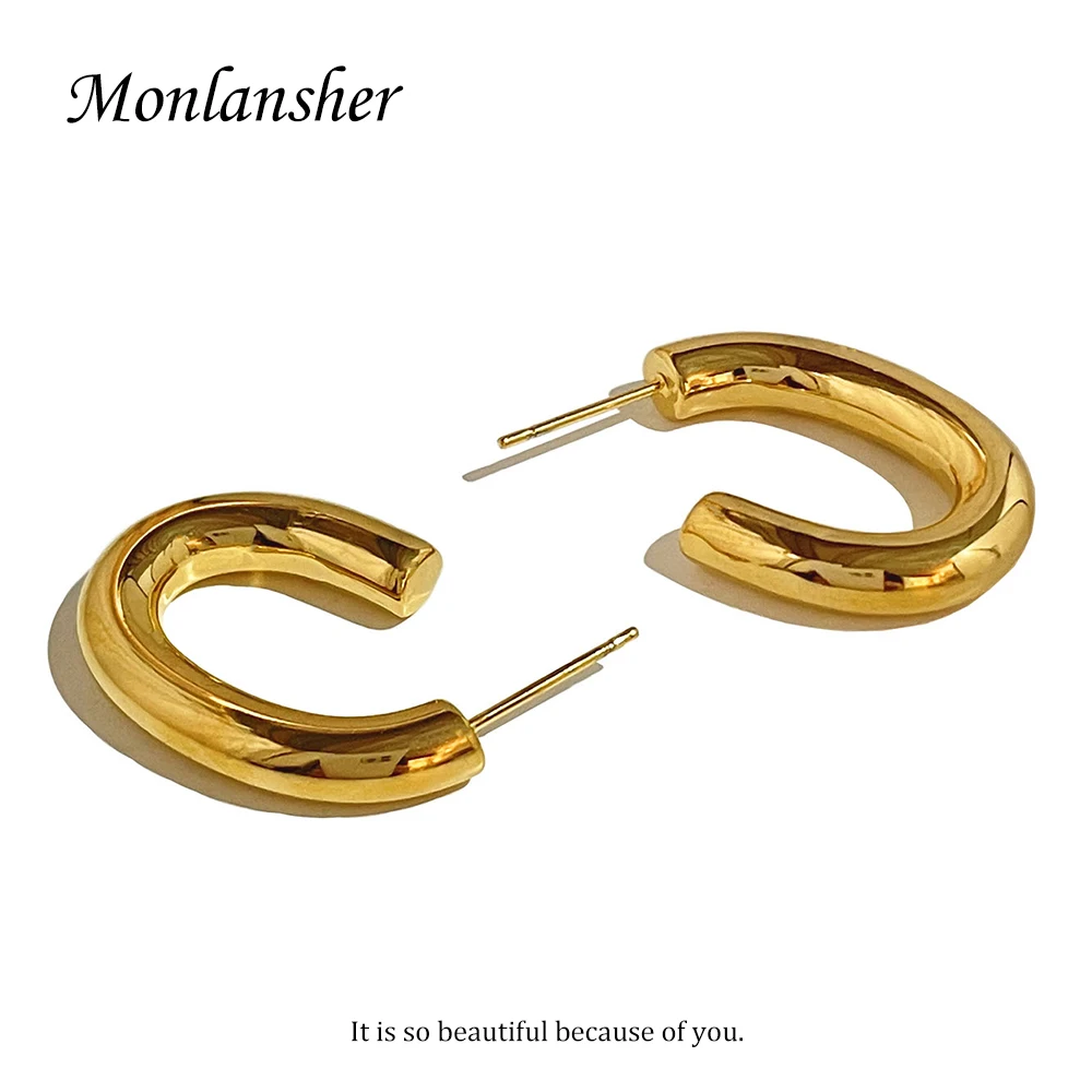 Monlansher Geometric Irregular U Hoop Earrings Gold Color Stainless Steel Glossy Earrings Minimalist Daily Jewelry for Women NEW
Monlansher Geometric Irregular U Hoop Earrings Gold Color Stainless Steel Glossy Earrings Minimalist Daily Jewelry for Women NEW
