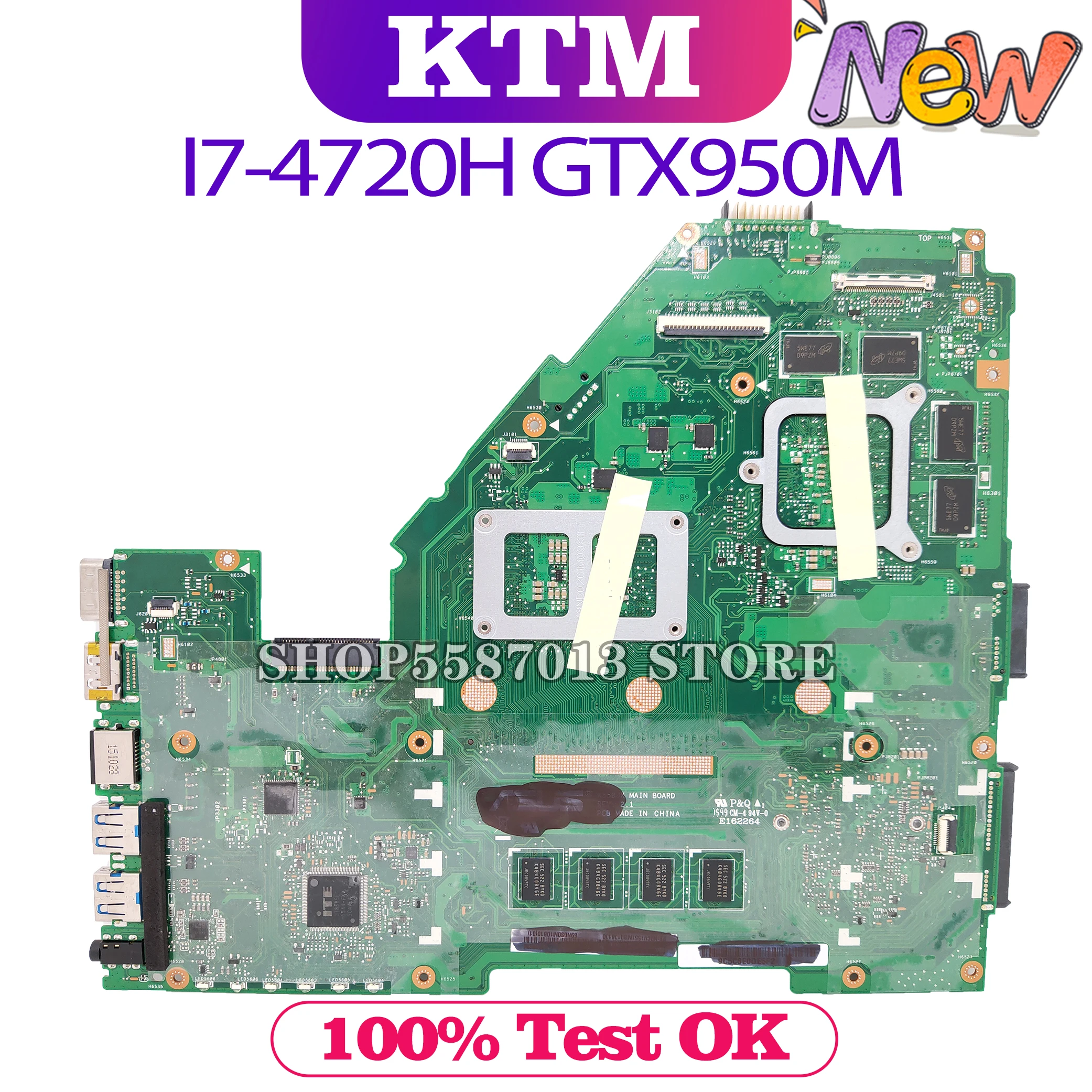X550JX Laptop motherboard for ASUS X550JX X550JK X550JD X550J FX50J ZX50J original mainboard 4GB-RAM I7-4720H GTX950M LVDS 
X550JX Laptop motherboard for ASUS X550JX X550JK X550JD X550J FX50J ZX50J original mainboard 4GB-RAM I7-4720H GTX950M LVDS