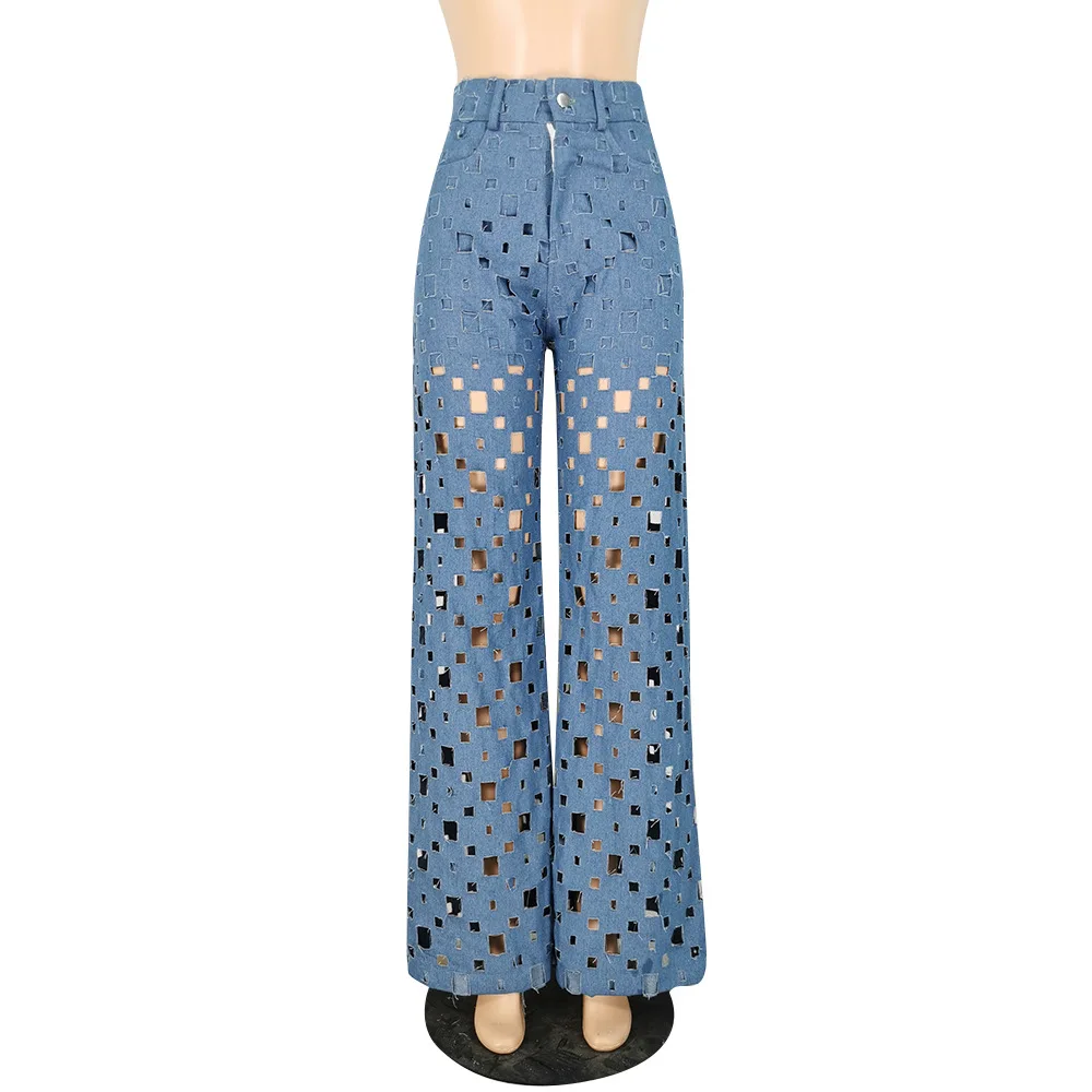 Zoctuo Denim Pants Women Retro Solid Sexy Hole Jeans Ripped Wide Leg Trousers Street Hollow Out High Waist Lady Pants
Zoctuo Denim Pants Women Retro Solid Sexy Hole Jeans Ripped Wide Leg Trousers Street Hollow Out High Waist Lady Pants