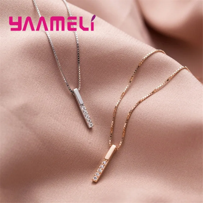 925 Sterling Silver Necklace New Woman Fashion Jewelry High Quality Long Stripes Crystal Zircon Inlay Paved Pendant Collar
925 Sterling Silver Necklace New Woman Fashion Jewelry High Quality Long Stripes Crystal Zircon Inlay Paved Pendant Collar