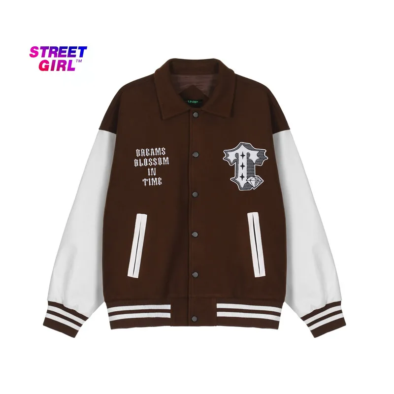 American vibe style flocking embroidery baseball uniform men and women high street fashion brand loose lapel jacket
American vibe style flocking embroidery baseball uniform men and women high street fashion brand loose lapel jacket