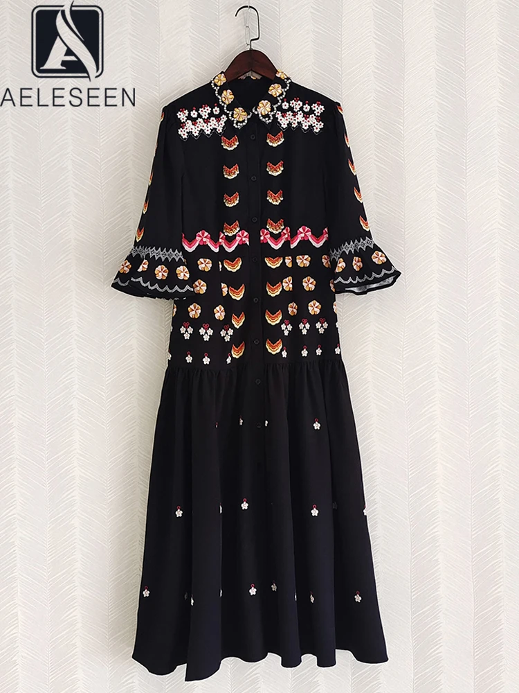 AELESEEN Runway Fashion Women Dress 2022 Spring 3/4 Flare Sleeve Crystal Beading Flower Print Black Maxi Long Party Holiday
AELESEEN Runway Fashion Women Dress 2022 Spring 3/4 Flare Sleeve Crystal Beading Flower Print Black Maxi Long Party Holiday