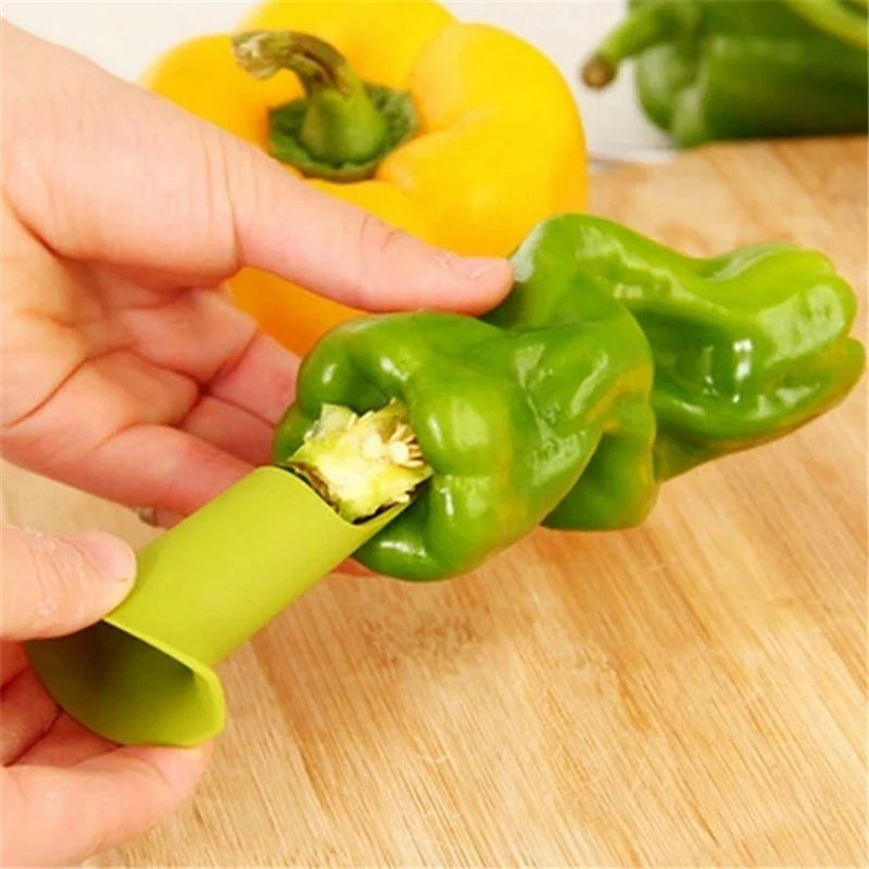 

2in1 Pepper Chili Bell Jalapeno Corer Seed Remover Green Pepper Chilli Cutter Corer Slicer Fruit Peeler Kitchen Utensil