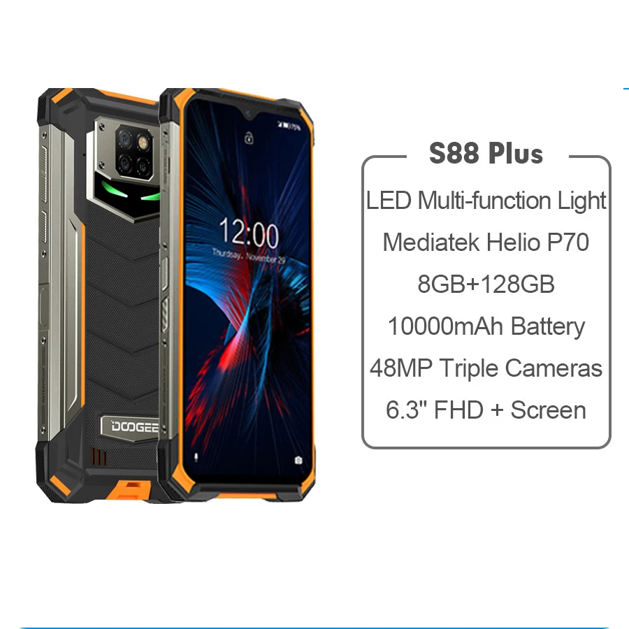 Смартфон DOOGEE S88 Plus глобальная версия защищенный, мобильный телефон IP68/IP69K, 8 Гб 128 Гб ПЗУ, на базе Android, аккумулятор 10000 мАч, камера 48 МП
Смартфон DOOGEE S88 Plus глобальная версия защищенный, мобильный телефон IP68/IP69K, 8 Гб 128 Гб ПЗУ, на базе Android, аккумулятор 10000 мАч, камера 48 МП