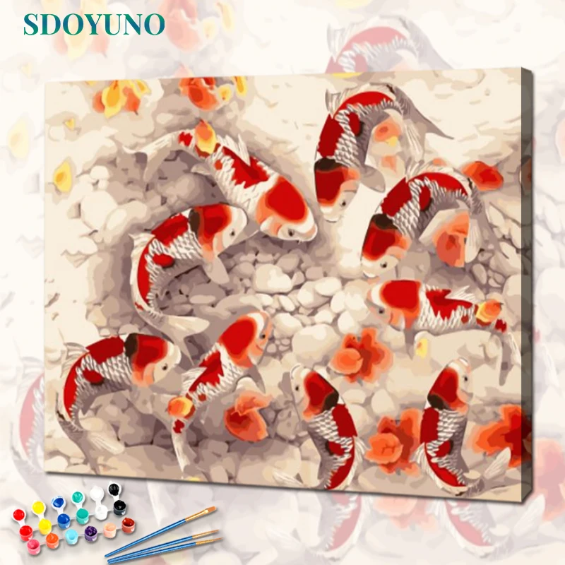 SDOYUNO Oil Paint By Numbers Kits Fish DIY Painting By Numbers On Canvas Frameless 60x75cm Home Decor Animals Wall Art
SDOYUNO Oil Paint By Numbers Kits Fish DIY Painting By Numbers On Canvas Frameless 60x75cm Home Decor Animals Wall Art