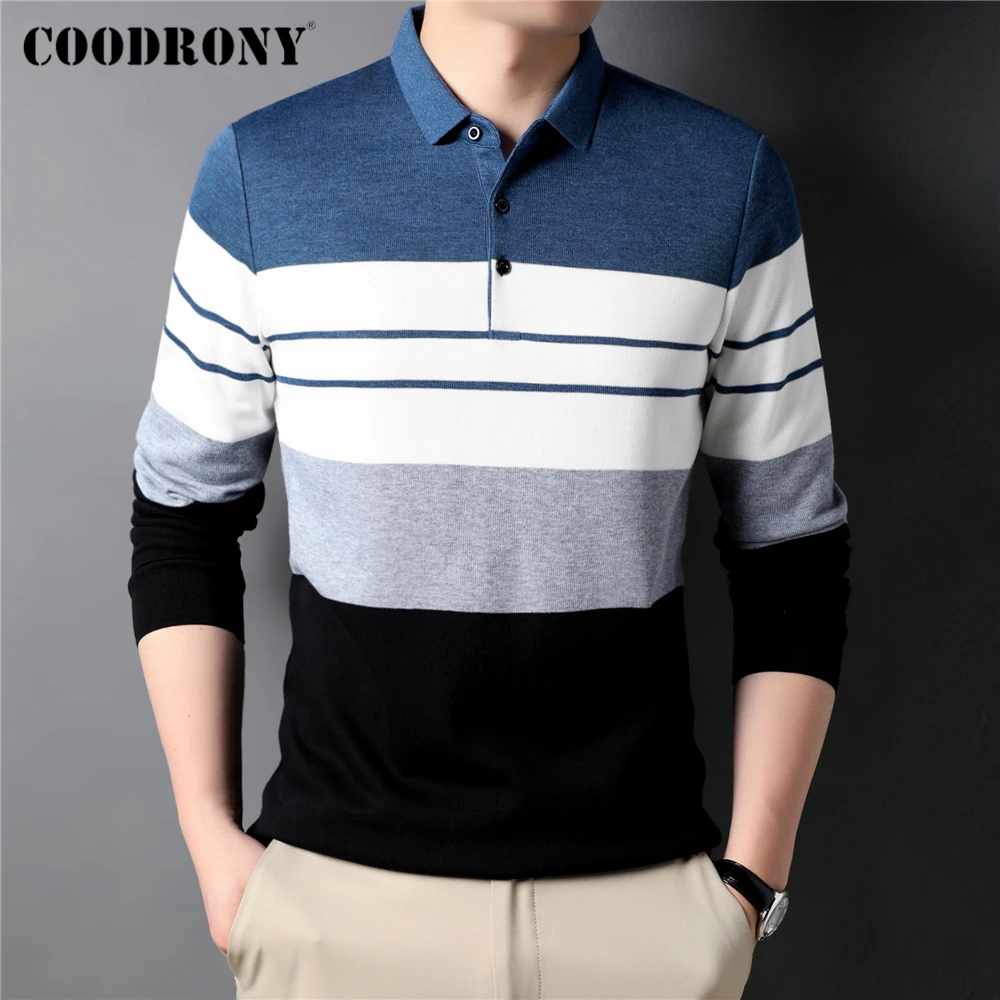 COODRONY Brand Cotton Stried T Shirt Men Clothing Spring New Arrival Classic High Quality Casual Turn-Down Collar Tshirt Z5015
COODRONY Brand Cotton Stried T Shirt Men Clothing Spring New Arrival Classic High Quality Casual Turn-Down Collar Tshirt Z5015