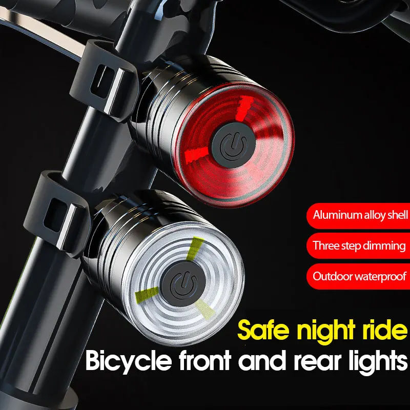 Bike MTB Light buttonbattery chargeable Cycling Helmet Headlight Waterproof Bicycle Rear Taillight Lamp Flashlight | Спорт и
