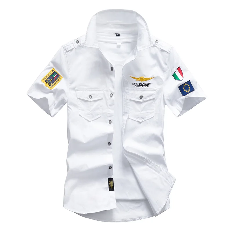Tooling shirt men's short sleeve tooling shirt summer cotton shirt men's short sleeve inch