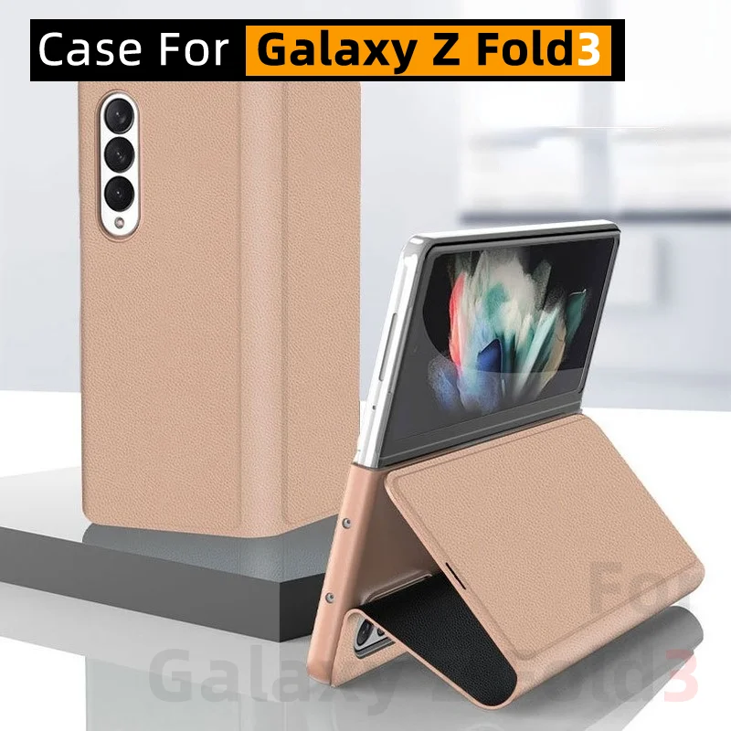 For Galaxy Z Fold 3 Case, Galaxy Z Fold3 Case, Genuine Leather Drop-Resistant Bracket Protective Shell Magnetic suction Holder
For Galaxy Z Fold 3 Case, Galaxy Z Fold3 Case, Genuine Leather Drop-Resistant Bracket Protective Shell Magnetic suction Holder