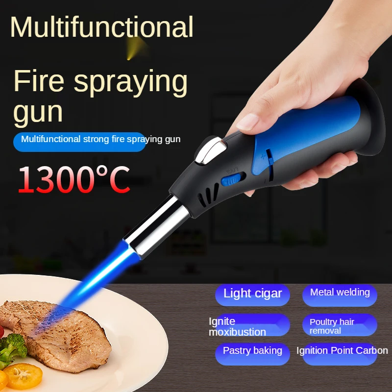 Inflatable Cigar Lighter Handheld Spray Gun Lighter 360 Can Be Inverted Ignition Baking Multi-function Strong Spray Gun Lighter
Inflatable Cigar Lighter Handheld Spray Gun Lighter 360 Can Be Inverted Ignition Baking Multi-function Strong Spray Gun Lighter