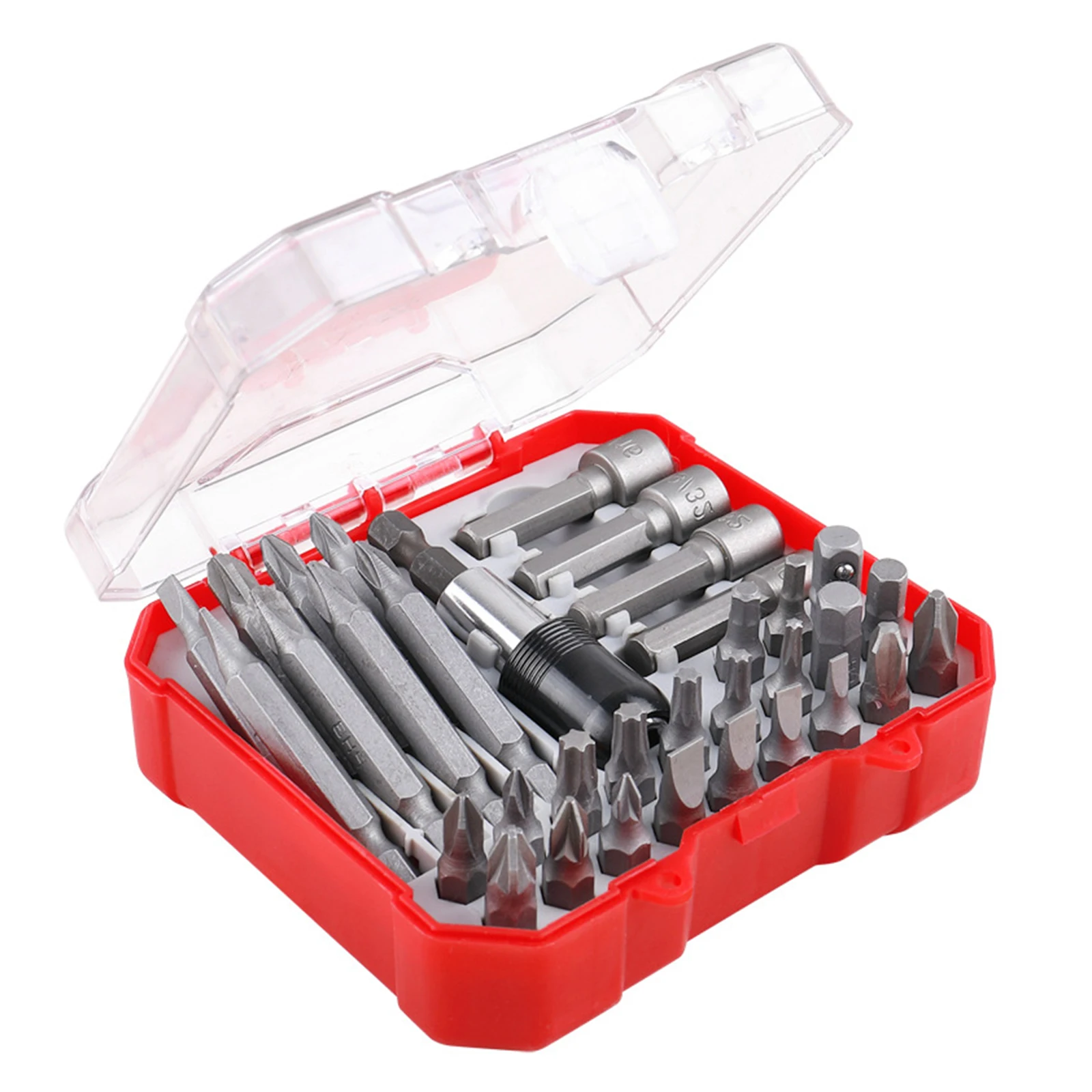 34pcs/lot Screwdriver Bit Set Tool Kit with Slotted Phillips Torx Hex Bits and Nut Driver Slotted Special Screw Driver Drill Bit
34pcs/lot Screwdriver Bit Set Tool Kit with Slotted Phillips Torx Hex Bits and Nut Driver Slotted Special Screw Driver Drill Bit