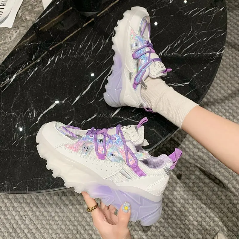 Bling Sequins Platform Women's Sports Shoes 2021 Breathable Mesh Chunky Sneakers Women Jelly Sole Running Casual Shoes
Bling Sequins Platform Women's Sports Shoes 2021 Breathable Mesh Chunky Sneakers Women Jelly Sole Running Casual Shoes