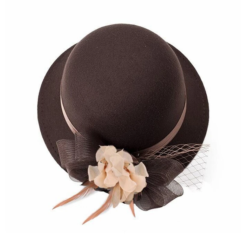 Dome Felt Top Hat Female Solid Color Fashion All-Match Flowers Bowknot Decorative Banquet Party Temperament Accessories Caps
Dome Felt Top Hat Female Solid Color Fashion All-Match Flowers Bowknot Decorative Banquet Party Temperament Accessories Caps