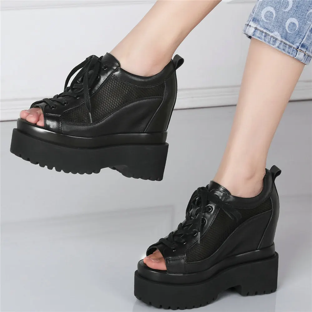 Casual Shoe Women Genuine Leather Wedges High Heel Ankle Boots Female Lace Up Summer Fashion Sneakers Peep Toe Gladiator Sandals
Casual Shoe Women Genuine Leather Wedges High Heel Ankle Boots Female Lace Up Summer Fashion Sneakers Peep Toe Gladiator Sandals