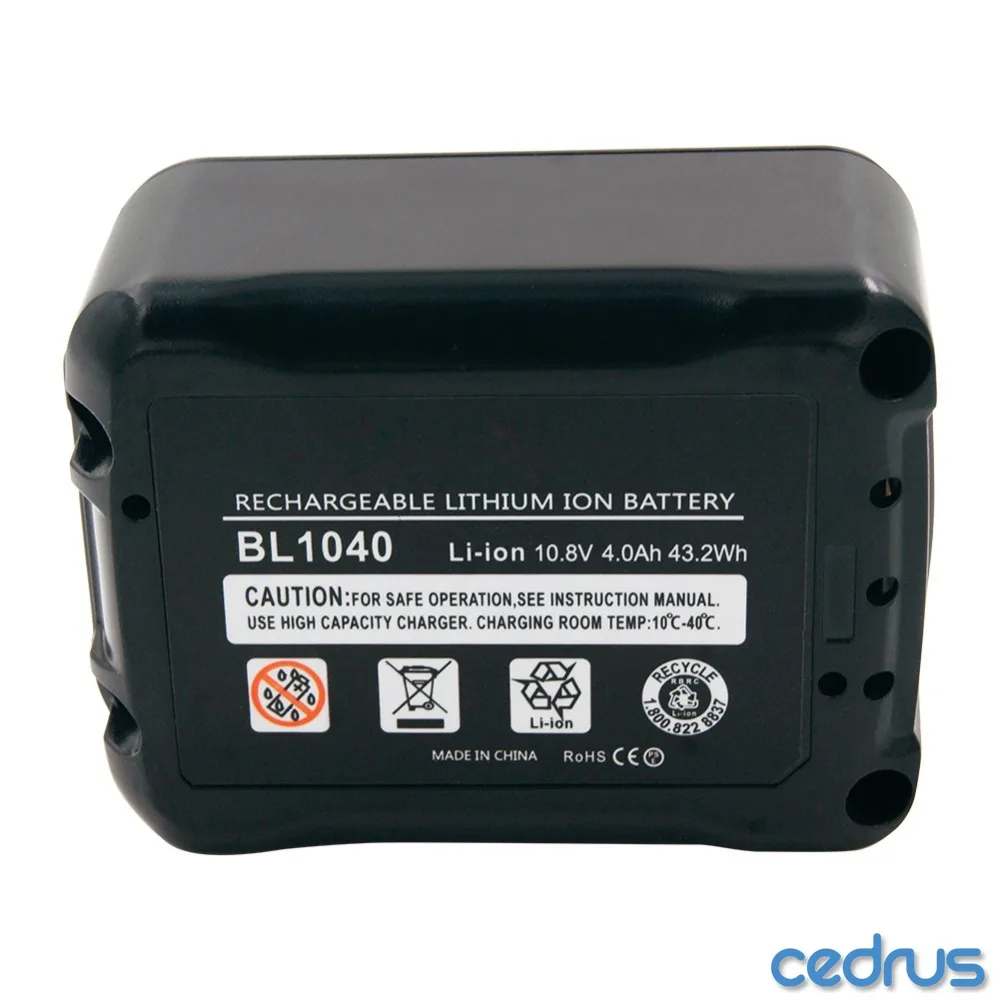 Rechargeable Battery 10.8V 4000mAh Li-ion Cordless Drills Replacement batteries for Makita Power Tools BL1015 BL1020B BL1041
Rechargeable Battery 10.8V 4000mAh Li-ion Cordless Drills Replacement batteries for Makita Power Tools BL1015 BL1020B BL1041
