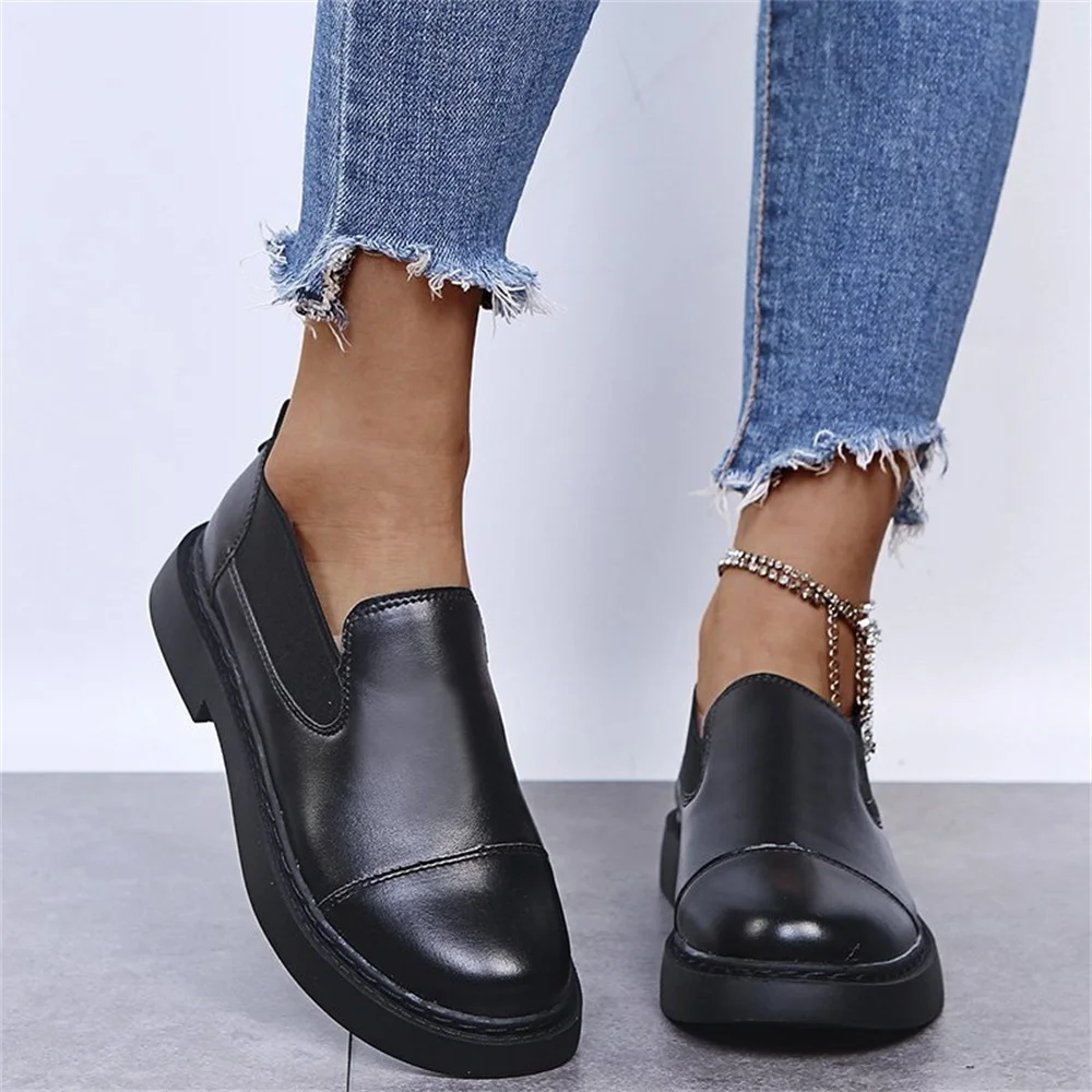 Retro Flats 2021 Spring New Faux Leather Slip On Elastic Band Ladies Single Shoes Larged-Size British Style Female Loafers
Retro Flats 2021 Spring New Faux Leather Slip On Elastic Band Ladies Single Shoes Larged-Size British Style Female Loafers