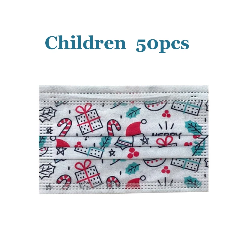 50/100pcs Kids Disposable Masks Non-woven 3 Layer Filter Mask Printed Christmas Breathable Kids Baby Adult Face Mouth Masks
50/100pcs Kids Disposable Masks Non-woven 3 Layer Filter Mask Printed Christmas Breathable Kids Baby Adult Face Mouth Masks