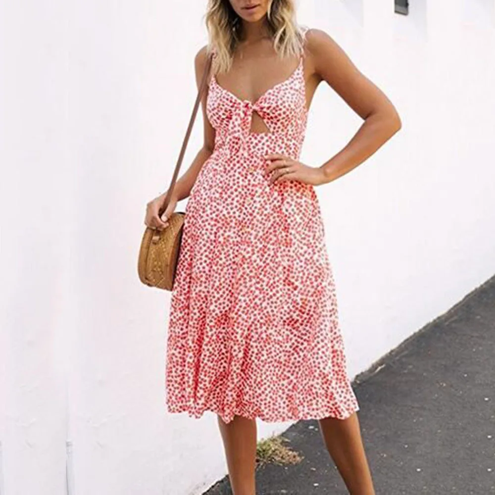 Summer Women Sunflowers Cherry Print Vintage Dress Spaghetti Strap V-neck A-line Dress Beach Holiday Dress Boho Style Vestidos
Summer Women Sunflowers Cherry Print Vintage Dress Spaghetti Strap V-neck A-line Dress Beach Holiday Dress Boho Style Vestidos