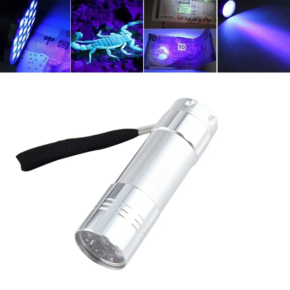 

Мини-фонарик с 9 светодиодами, ультрафиолетовый, портативный фонарь для обнаружения денег, УФ светильник фонарь, уличный портативный тактич...