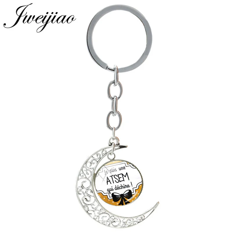 French Je Suis Une Atsem Qui Dechire Charms Glass Keychain Moon Pendant Keyrings Glass Cabochon Jewelry JE24
French Je Suis Une Atsem Qui Dechire Charms Glass Keychain Moon Pendant Keyrings Glass Cabochon Jewelry JE24
