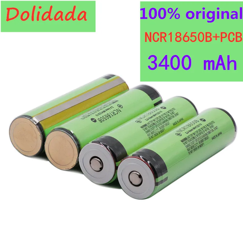 Original Protected 18650 NCR18650B Rechargeable Li-ion battery 3.7V With PCB 3400mAh For Flashlight 18650 batteries use
Original Protected 18650 NCR18650B Rechargeable Li-ion battery 3.7V With PCB 3400mAh For Flashlight 18650 batteries use