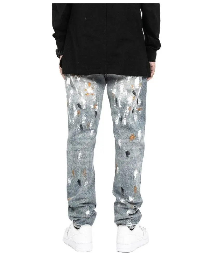 New spring splash ink Men's jeans European and American street fashion brand slim Leggings
New spring splash ink Men's jeans European and American street fashion brand slim Leggings