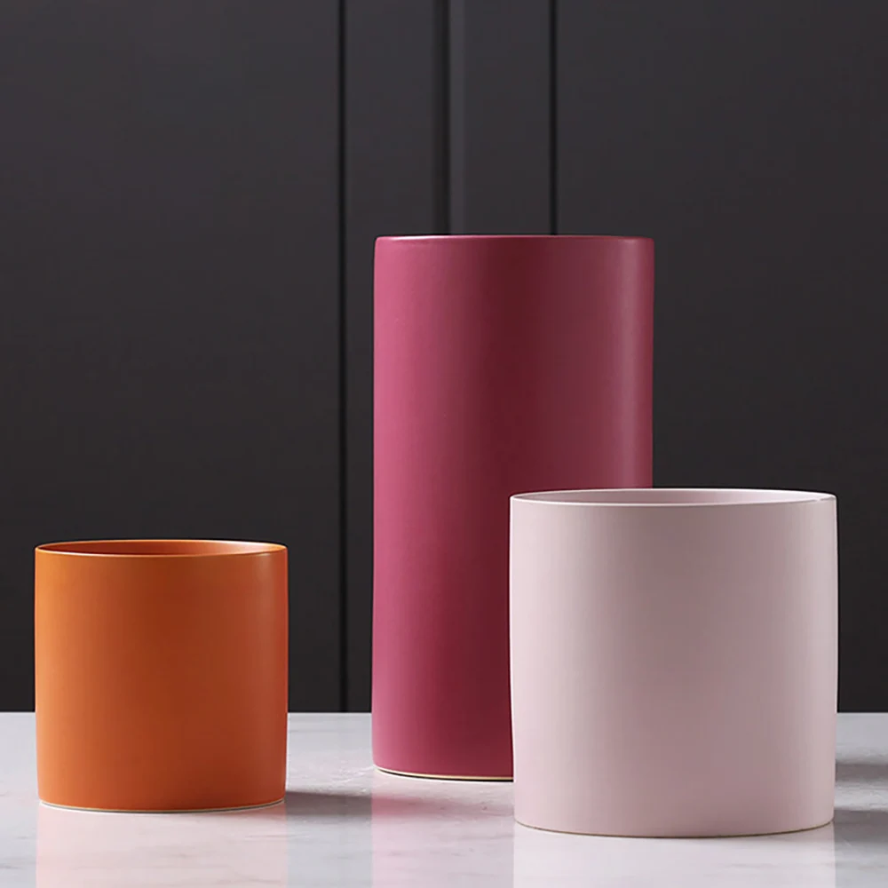 Nordic Color Ceramic Vase Cylindrical Flower Arrangement Modern Luxury Vase Decoration Household Flower Vase Living Room Decor
Nordic Color Ceramic Vase Cylindrical Flower Arrangement Modern Luxury Vase Decoration Household Flower Vase Living Room Decor