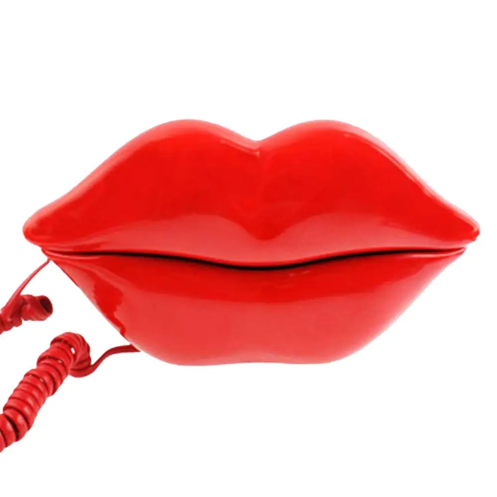 Фото Проводной телефон с губами новинка красный стационарный для губ милый(Aliexpress на русском)