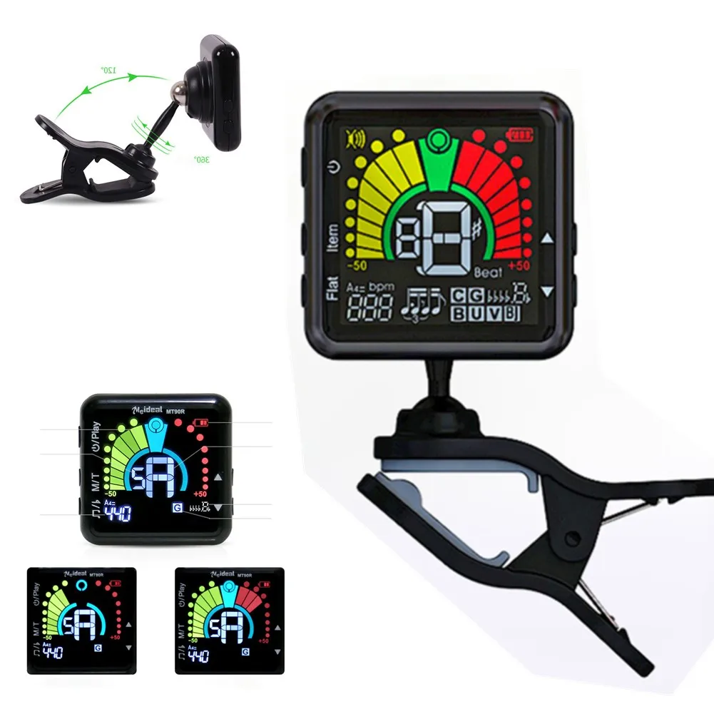 

Portable Chromatic LED Clip-On Guitar Tuner Metronome Digital Tuner USB For Any String Instrument Guitars Parts Accessories