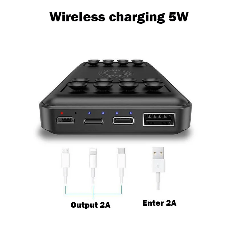 QI Wireless Charger Power Bank External Battery 10000mAh Charging Portable Powerbank Dual input for iPhone 11 xiaomi | Мобильные