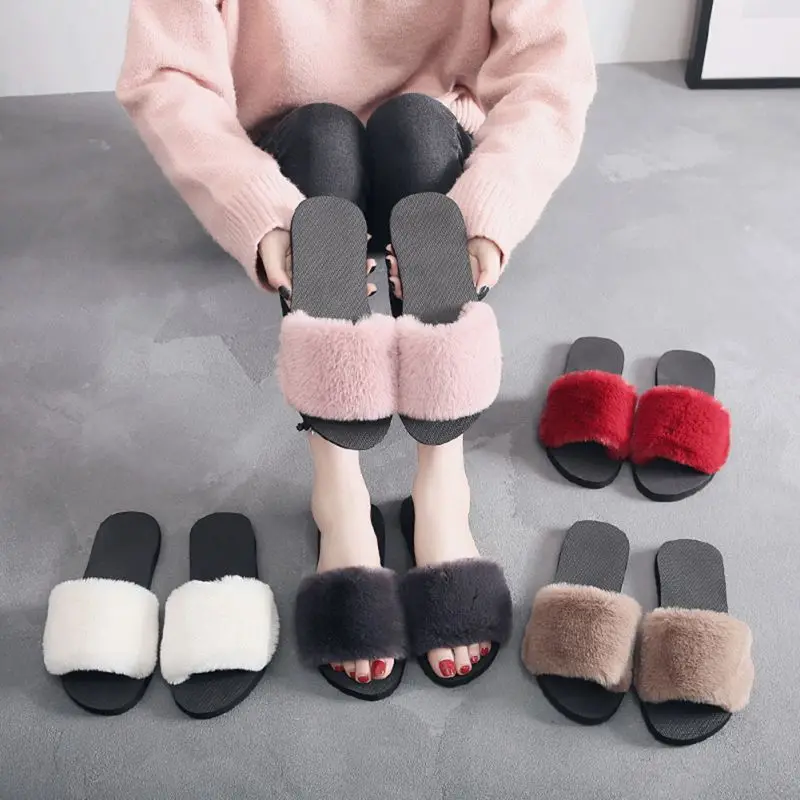 36-40 Women Slippers Fashion Fluffy Faux Fur Plush Slippers Women Spring Autumn Slides Flip Flops Flat Shoes
36-40 Women Slippers Fashion Fluffy Faux Fur Plush Slippers Women Spring Autumn Slides Flip Flops Flat Shoes