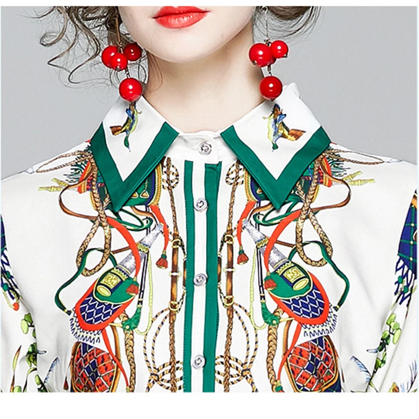 Fashion Runway Autumn Dress 2020 Women Long Sleeve Elegant Shirt Dress Print Vintage Luxury Designer Dresses Robe Femme 
Fashion Runway Autumn Dress 2020 Women Long Sleeve Elegant Shirt Dress Print Vintage Luxury Designer Dresses Robe Femme