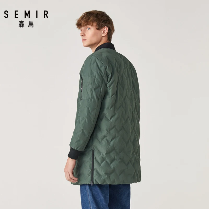 Куртка SEMIR мужская длинная пуховая Повседневная теплая куртка-бомбер с