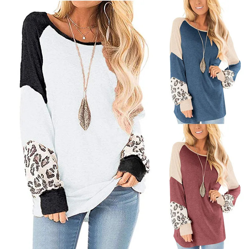 Spring And Autumn New Fashion Leopard Color Matching Long Sleeve Loose Women T Shirt 2021 Casual High Street O Neck Ladies Shirt
Spring And Autumn New Fashion Leopard Color Matching Long Sleeve Loose Women T Shirt 2021 Casual High Street O Neck Ladies Shirt