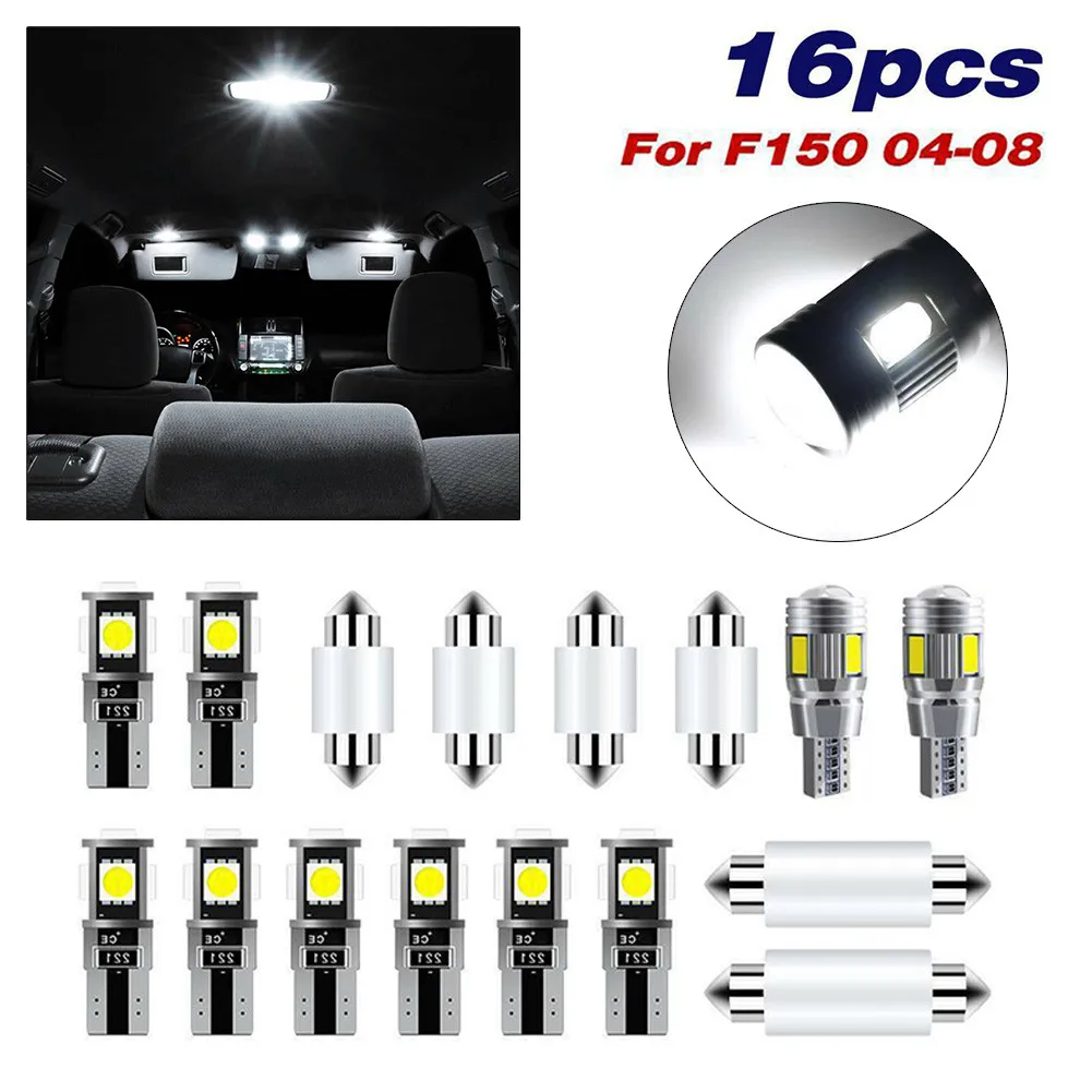 Super White LED Bulbs 16 PCS For Ford F150 2004-2008 Interior Kit LED Lights PURE WHITE Durable
Super White LED Bulbs 16 PCS For Ford F150 2004-2008 Interior Kit LED Lights PURE WHITE Durable