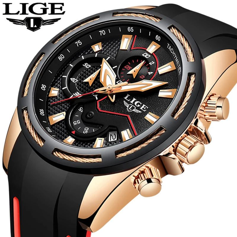 Relogio Masculino LIGE новые спортивные часы мужские модные роскошные брендовые