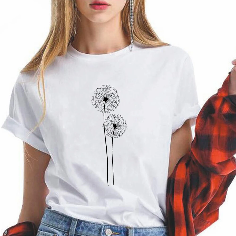 Harajuku Women T shirt Dandelion Print Fashion Short Sleeve White Tops Edgy Plus Size Hope Tshirt Beautiful And Peaceful Tees
Harajuku Women T shirt Dandelion Print Fashion Short Sleeve White Tops Edgy Plus Size Hope Tshirt Beautiful And Peaceful Tees