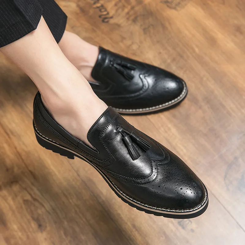 Office Business New 2021 High Quality Men's Casual Leather Shoes Formal Non-slip Wear-resistant Tassel Personality Trend
Office Business New 2021 High Quality Men's Casual Leather Shoes Formal Non-slip Wear-resistant Tassel Personality Trend