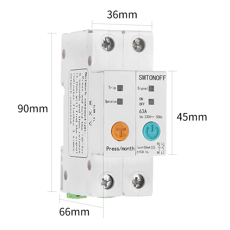 

eWelink Single phase Din rail WIFI Smart Energy Meter leakage protection remote read kWh Meter wattmeter voice control alexa