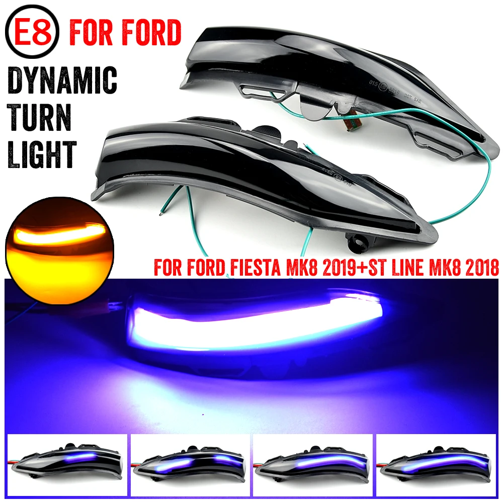 

Side Rearview Mirror Dynamic Indicator Blinker Flasher LED Turn Signal Sequential Light For Ford Fiesta ST Line MK8 2018 2019