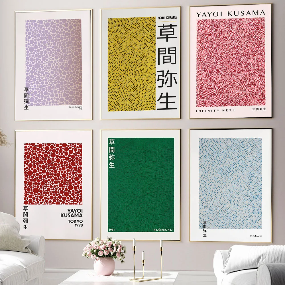 

Yayoi Kusama Japanese Art Exhibition Posters and Prints Gallery Wall Picture Museum Canvas Living Room Home Decoration Painting