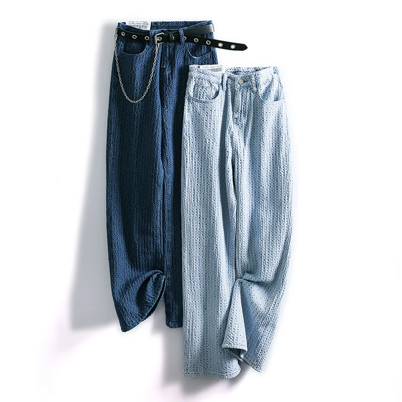 701 Spring Summer Beautiful Women Jeans High Waist Vintage Loose Straight Washed Wide Leg Female Plaid Denim Pants Ropa Mujer 
701 Spring Summer Beautiful Women Jeans High Waist Vintage Loose Straight Washed Wide Leg Female Plaid Denim Pants Ropa Mujer