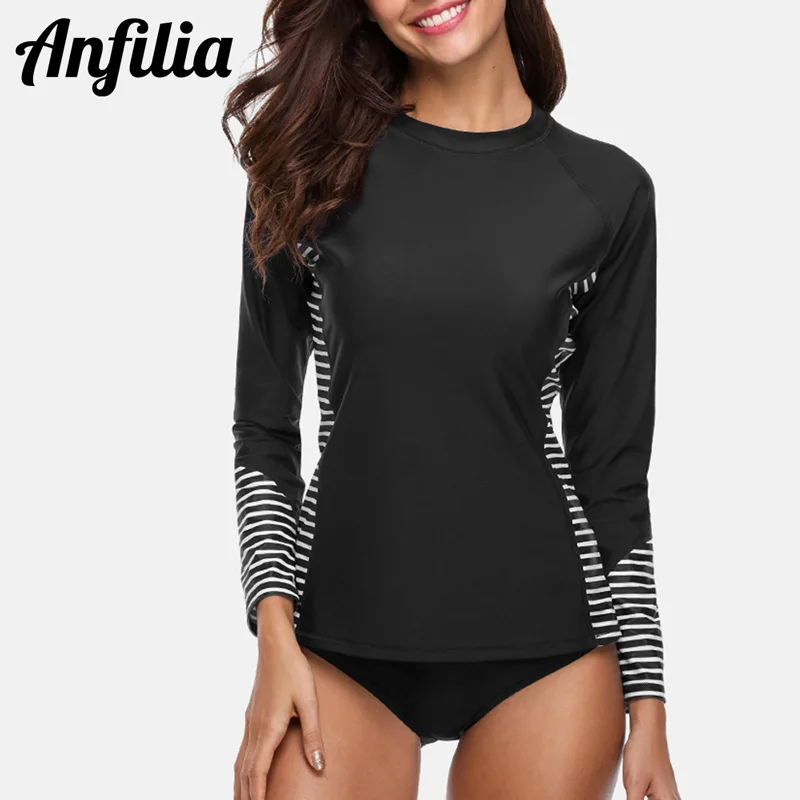 Anfilia Women Rash Guard Shirts Long Sleeve Rashguard Top Swimwear Diving Shirt Surf Top Running Shirt Swimsuit UPF 50+
Anfilia Women Rash Guard Shirts Long Sleeve Rashguard Top Swimwear Diving Shirt Surf Top Running Shirt Swimsuit UPF 50+