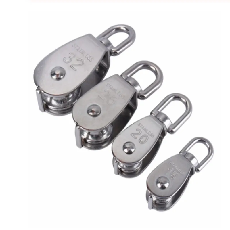 Stainless Steel Pulley Block M15/M20 M25 Single Wheel Rotating Hoist Rope Pulley Heavy Duty Grooved Wheel Loading
Stainless Steel Pulley Block M15/M20 M25 Single Wheel Rotating Hoist Rope Pulley Heavy Duty Grooved Wheel Loading