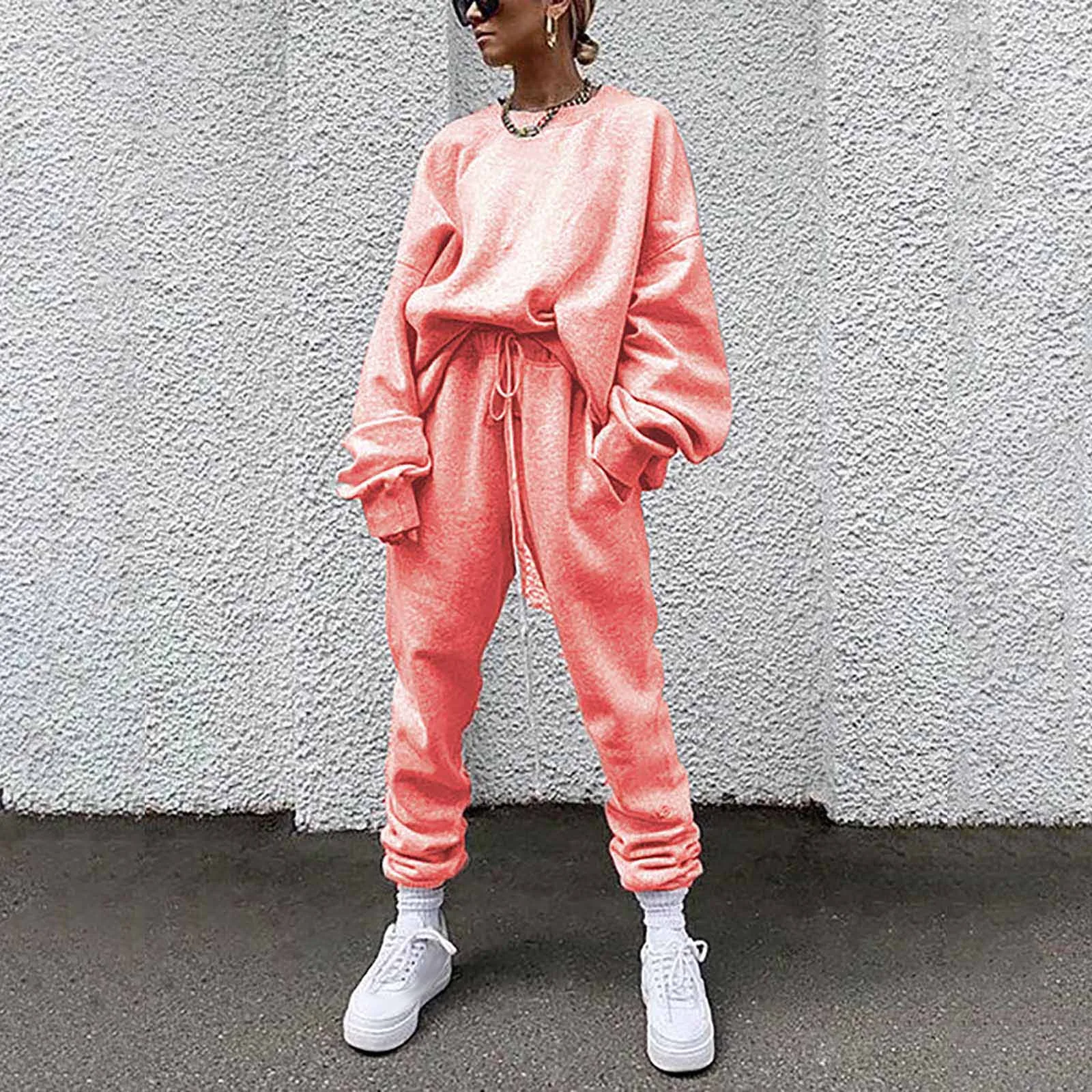 Women Loose Sweatshirt Suit Athletic Wear Long Sleeves Korean Style Oversized 2 Piece Set Solid Color Leisure Home Clothing
Women Loose Sweatshirt Suit Athletic Wear Long Sleeves Korean Style Oversized 2 Piece Set Solid Color Leisure Home Clothing