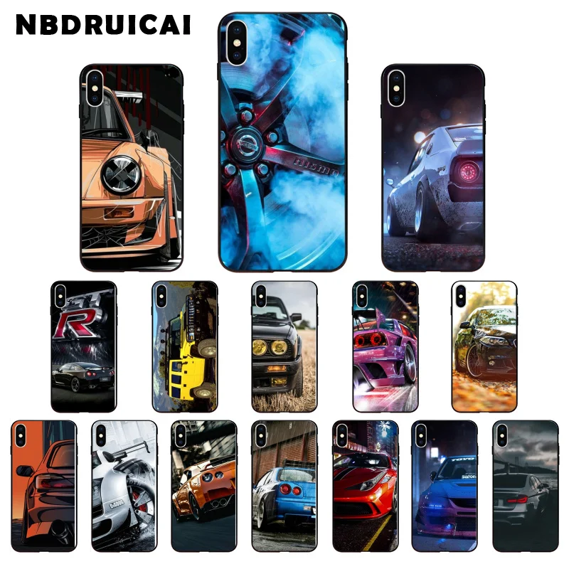 Автомобильный силиконовый чехол NBDRUICAI для iPhone 11 pro XS MAX 8 7 6 6S Plus X 5 SE XR|Бамперы| |