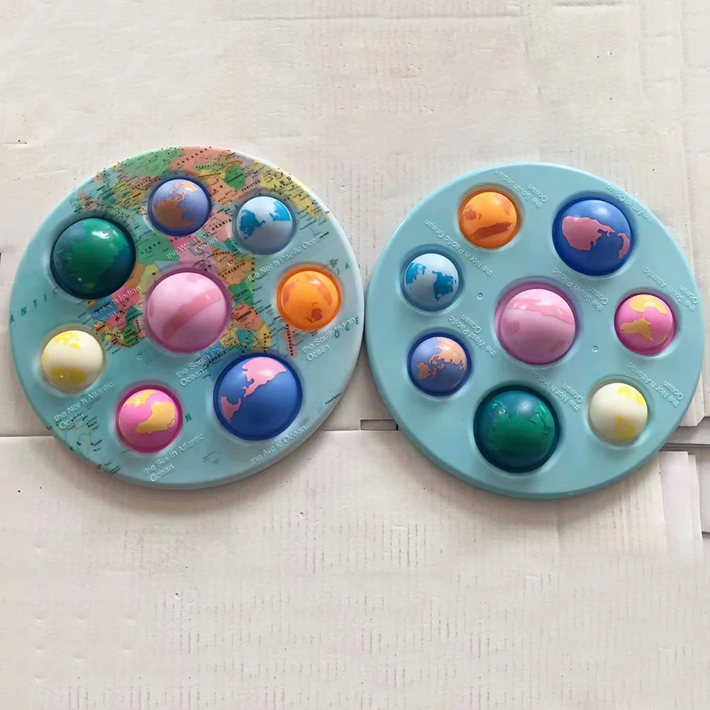 Silicone Earth Push Bubble Fingertip Toys Anti-Stress Set Stress Reliever Squeeze Crafts Children Sensory Decompression Toy
Silicone Earth Push Bubble Fingertip Toys Anti-Stress Set Stress Reliever Squeeze Crafts Children Sensory Decompression Toy